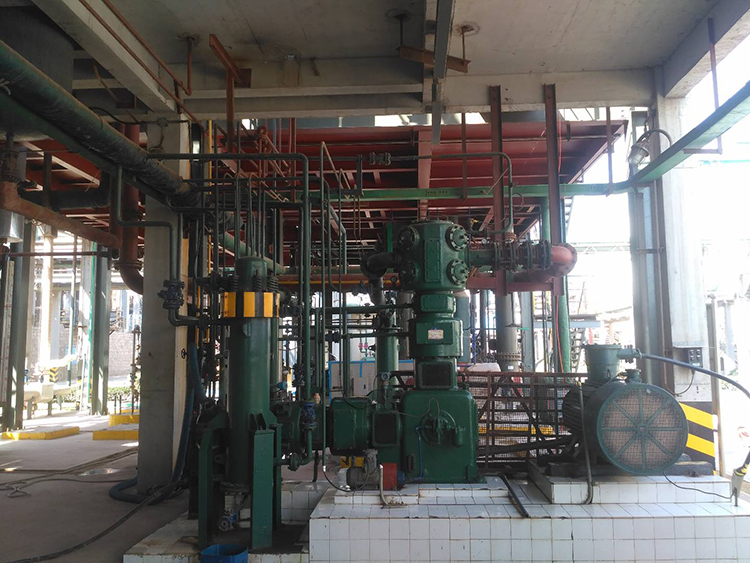 全國(guó)首臺(tái)套大排量往復(fù)式中高壓氯化氫壓縮機(jī)，用于液化氯化氫氣體。
